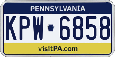 PA license plate KPW6858