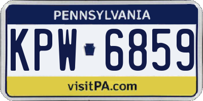 PA license plate KPW6859