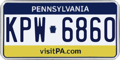 PA license plate KPW6860
