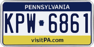 PA license plate KPW6861