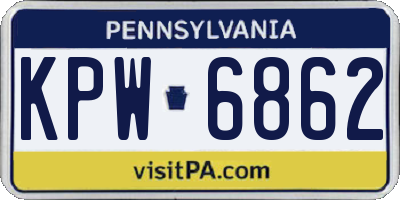 PA license plate KPW6862