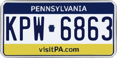 PA license plate KPW6863