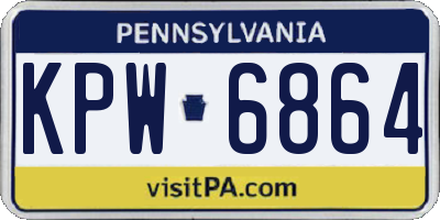 PA license plate KPW6864