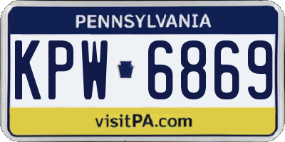 PA license plate KPW6869