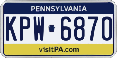 PA license plate KPW6870