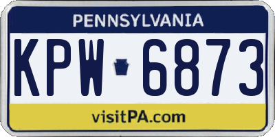 PA license plate KPW6873