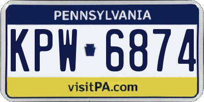 PA license plate KPW6874