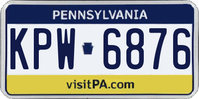 PA license plate KPW6876