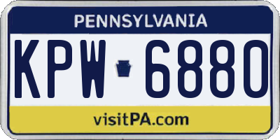 PA license plate KPW6880