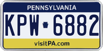PA license plate KPW6882
