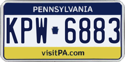 PA license plate KPW6883