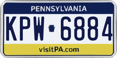 PA license plate KPW6884