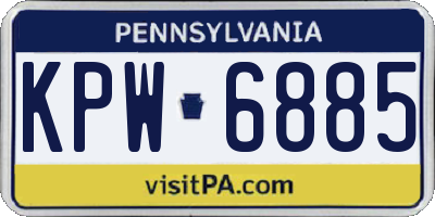 PA license plate KPW6885