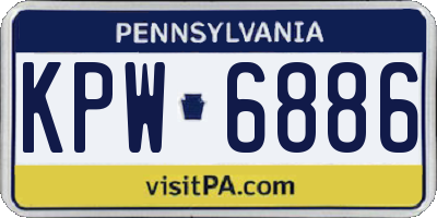 PA license plate KPW6886