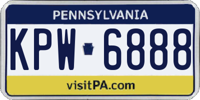 PA license plate KPW6888