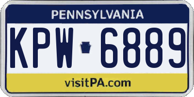 PA license plate KPW6889