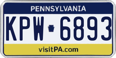 PA license plate KPW6893
