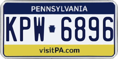 PA license plate KPW6896