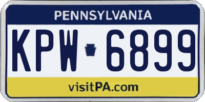 PA license plate KPW6899
