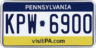 PA license plate KPW6900