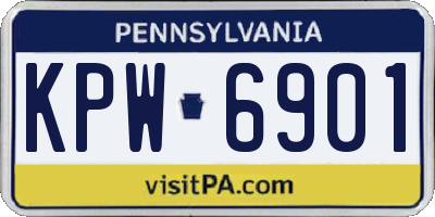 PA license plate KPW6901