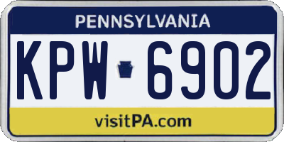 PA license plate KPW6902