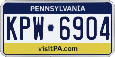 PA license plate KPW6904