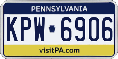 PA license plate KPW6906