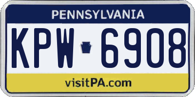 PA license plate KPW6908