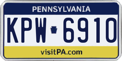 PA license plate KPW6910