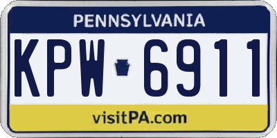 PA license plate KPW6911