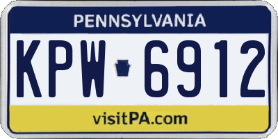 PA license plate KPW6912