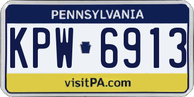 PA license plate KPW6913