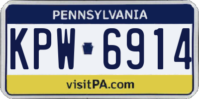 PA license plate KPW6914