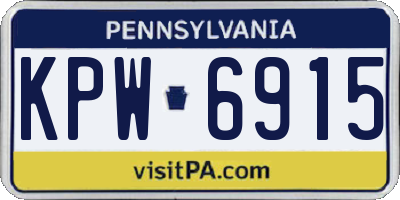 PA license plate KPW6915