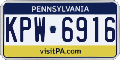 PA license plate KPW6916