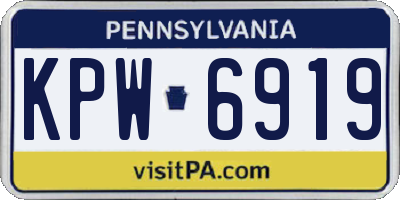 PA license plate KPW6919