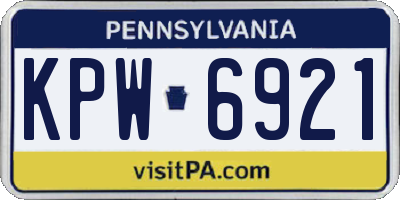PA license plate KPW6921