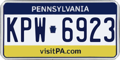 PA license plate KPW6923