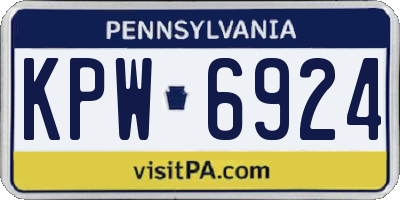 PA license plate KPW6924