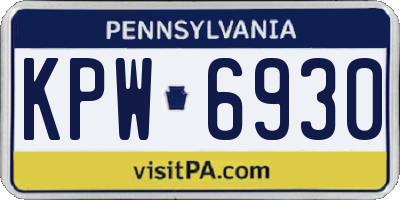 PA license plate KPW6930