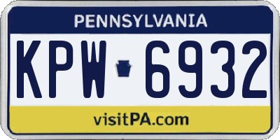 PA license plate KPW6932