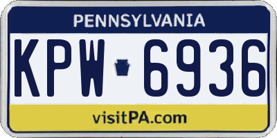 PA license plate KPW6936