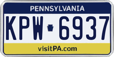 PA license plate KPW6937