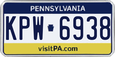 PA license plate KPW6938