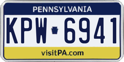 PA license plate KPW6941