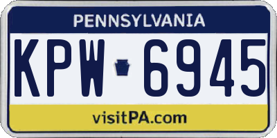 PA license plate KPW6945