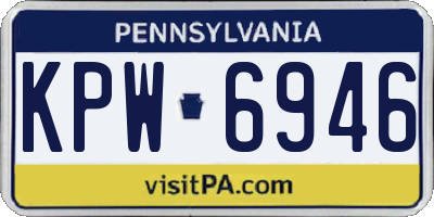 PA license plate KPW6946