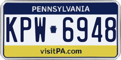 PA license plate KPW6948