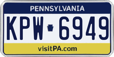 PA license plate KPW6949